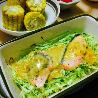 トースターで♬鮭の味噌マヨ焼き